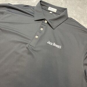 Jack Daniels Peter Millar Mens Summer Comfort Golf Polo Sz XL Black Promo Merch